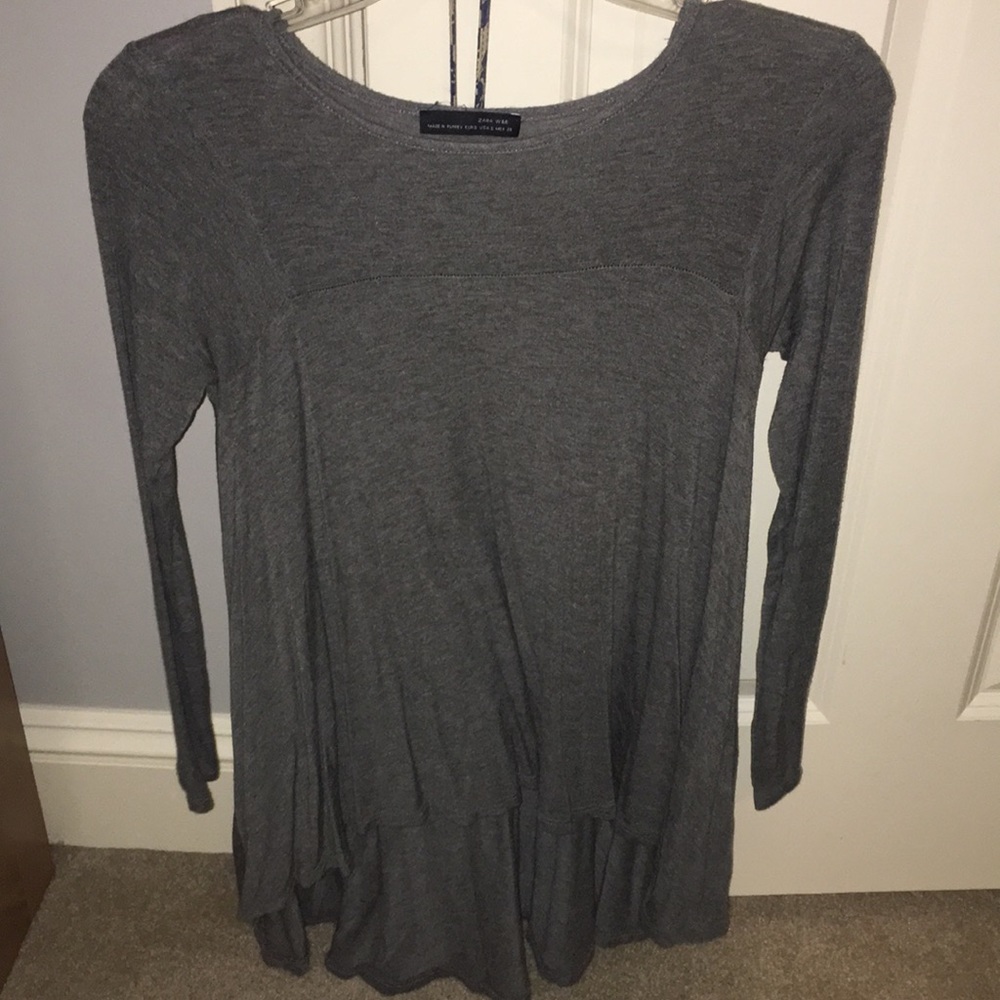 low-high grey sweater